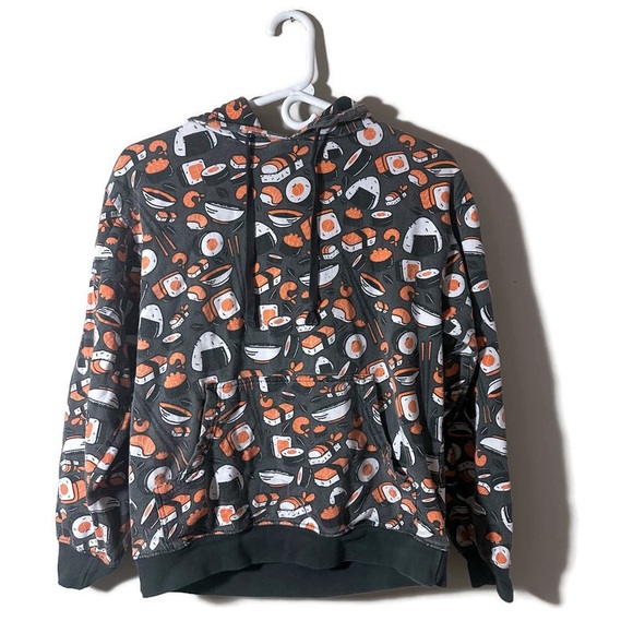 Tops - Sushi Hooded Sweatshirt from Hot Topic Dark Gray Unisex Size Small